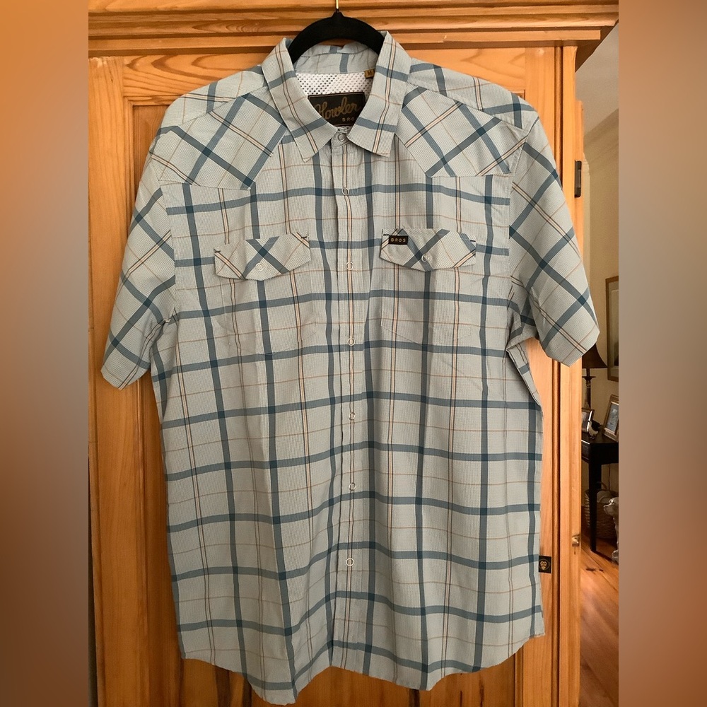 Howler Brothers Blue Plaid Snap Shirt